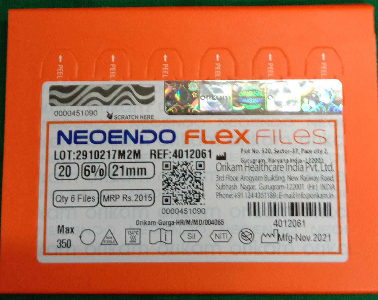 Neoendo Flex Files 20-6-21mm